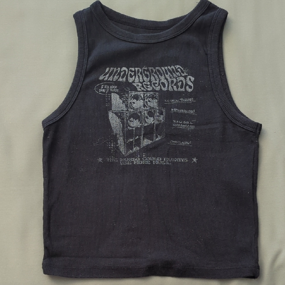 Black Hollister Underground Records Tank Top